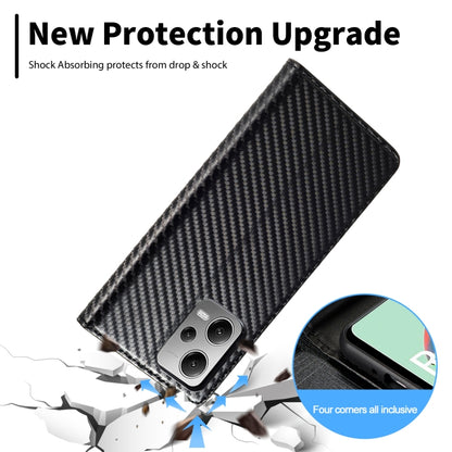 For Xiaomi Poco X5 Pro/Redmi Note 12 Pro 5G LC.IMEEKE Carbon Fiber Texture Flip Leather Phone Case(Vertical Black) - Xiaomi Cases by LC.IMEEKE | Online Shopping UK | buy2fix
