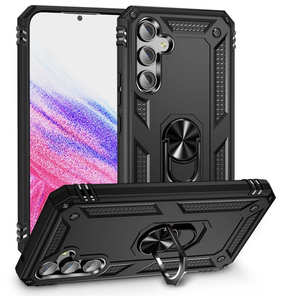 For Samsung Galaxy A54 Shockproof TPU + PC Phone Case with Holder(Black) - Galaxy Phone Cases by buy2fix | Online Shopping UK | buy2fix