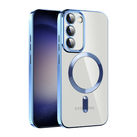 For Samsung Galaxy S23 5G CD Texture Plating TPU MagSafe Phone Case with Lens Film(Sierra Blue) - Galaxy S23 5G Cases by buy2fix | Online Shopping UK | buy2fix