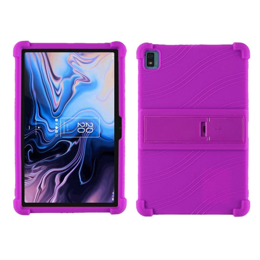 For TCL 10 Tab Max 10.36 inch Silicone Tablet Protective Case with Invisible Bracket(Purple) - Others by buy2fix | Online Shopping UK | buy2fix