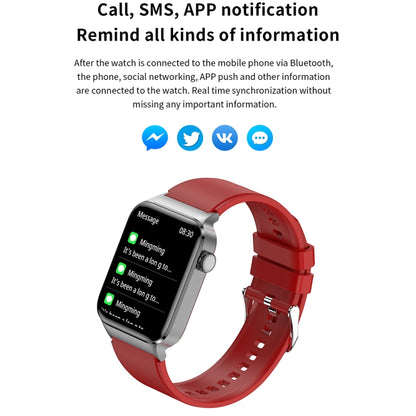 T50 1.85 inch Silicone Band IP67 Waterproof Smart Watch Supports Voice Assistant / Health Monitoring(Red) - Smart Wear by buy2fix | Online Shopping UK | buy2fix