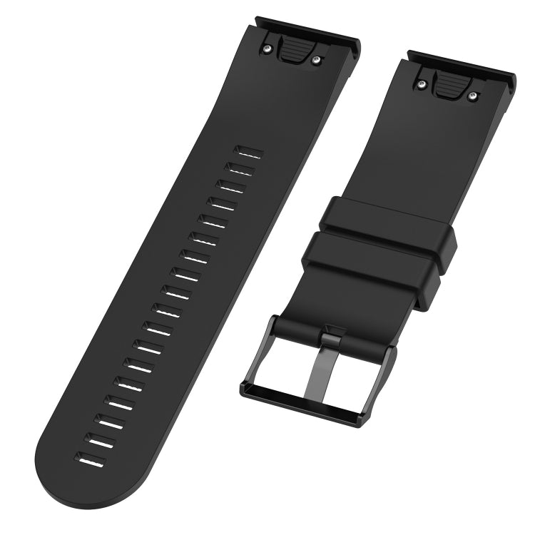 For Garmin Fenix 5X (26mm) Fenix3 / Fenix3 HR Silicone Watch Band(Black) - Smart Wear by buy2fix | Online Shopping UK | buy2fix