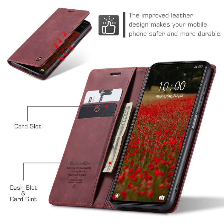 For Xiaomi Redmi Note 12 Pro+ 5G CaseMe 013 Multifunctional Horizontal Flip Leather Phone Case(Wine Red) - Note 12 Pro+ Cases by CaseMe | Online Shopping UK | buy2fix