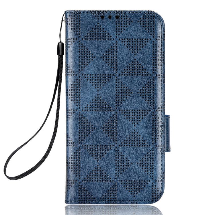 For Asus ROG Phone 3 Strix / 3 ZS661KL Symmetrical Triangle Leather Phone Case(Blue) - ASUS Cases by buy2fix | Online Shopping UK | buy2fix