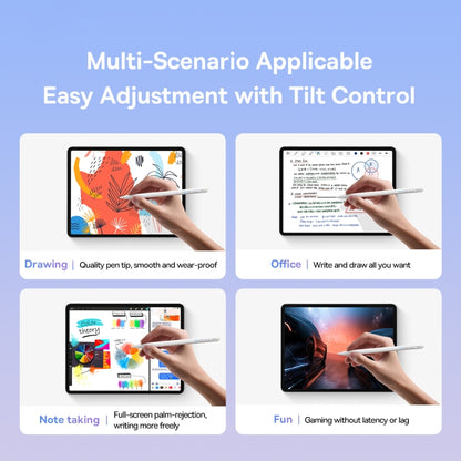 Baseus SXBC060402 2 Series LED Indicators Smooth Capacitive Writing Stylus, Active + Anti-Mistaken Touch Version(White) - Stylus Pen by Baseus | Online Shopping UK | buy2fix