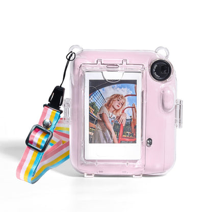 For FUJIFILM instax mini 12 Crystal Hard Acrylic Camera Case with Shoulder Strap(DIY Pink Graffiti) - Protective Case by buy2fix | Online Shopping UK | buy2fix