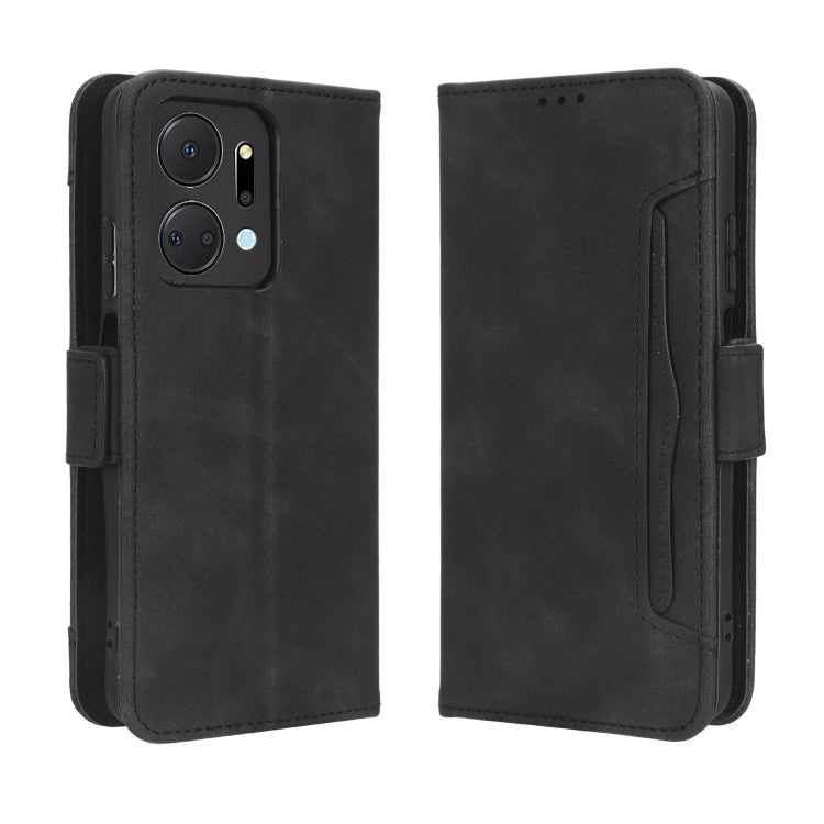 For Honor X7a Skin Feel Calf Texture Card Slots Leather Phone Case(Black) - Honor Cases by buy2fix | Online Shopping UK | buy2fix