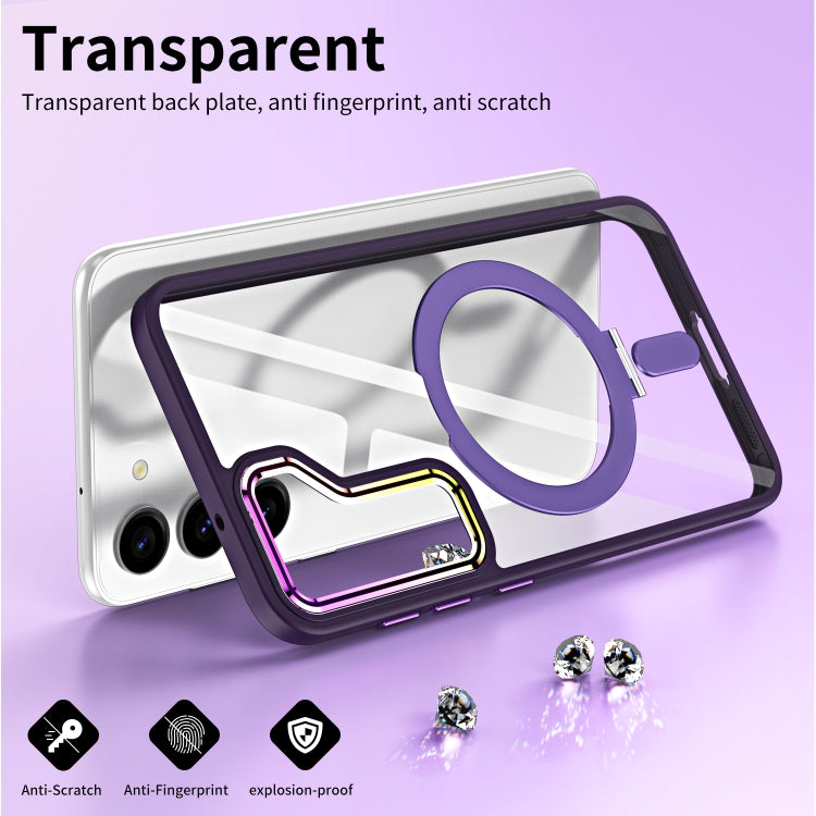 For Samsung Galaxy S23 5G MagSafe Magnetic Invisible Holder Phone Case(Dark Purple) - Galaxy S23 5G Cases by buy2fix | Online Shopping UK | buy2fix