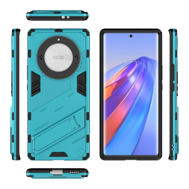 For Honor X9a/X40 5G/Magic5 Lite Punk Armor PC + TPU Phone Case with Holder(Blue) - Honor Cases by buy2fix | Online Shopping UK | buy2fix