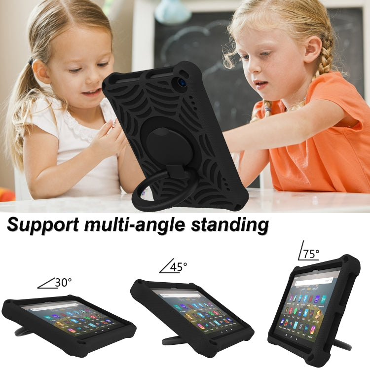 For Amazon Kindle Fire HD 8 2022 / 2020 Spider King Silicone Protective Tablet Case(Black) - For Amazon by buy2fix | Online Shopping UK | buy2fix