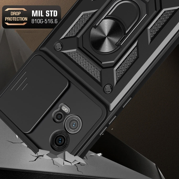 For Motorola Moto G72 Sliding Camera Cover Design TPU+PC Phone Case(Rose Gold) - Motorola Cases by buy2fix | Online Shopping UK | buy2fix
