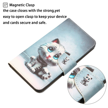 For Xiaomi Redmi 12C Colored Drawing Leather Phone Case(Blue Eyes) - Xiaomi Cases by buy2fix | Online Shopping UK | buy2fix