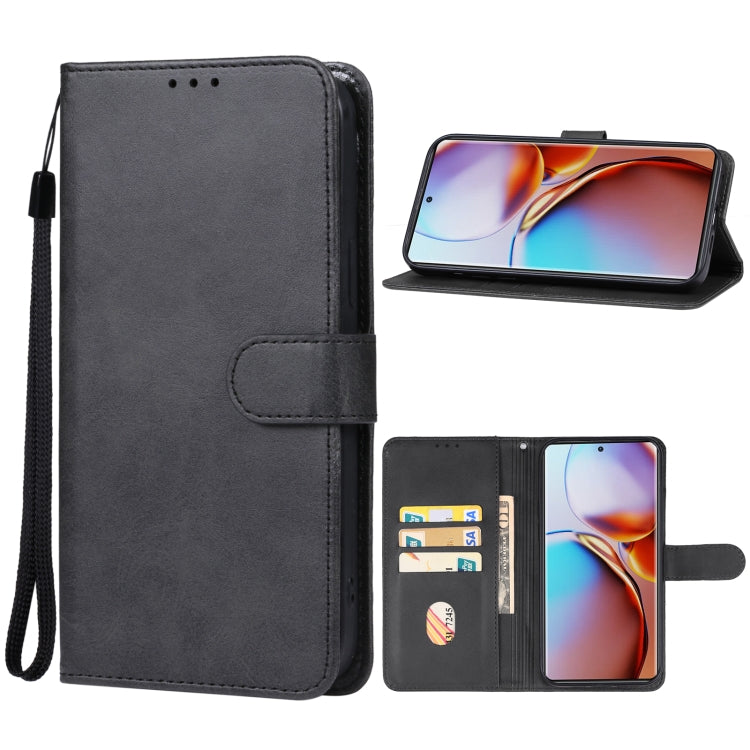 For Motorola Edge 40 Leather Phone Case(Black) -  by buy2fix | Online Shopping UK | buy2fix