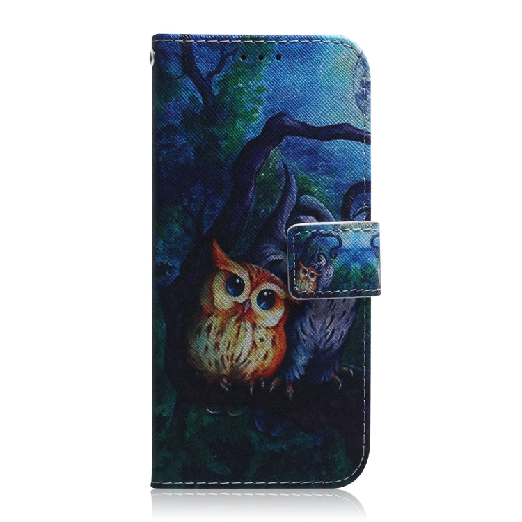 For TCL 408 Coloured Drawing Flip Leather Phone Case(Oil Painting Owl) - More Brand by buy2fix | Online Shopping UK | buy2fix