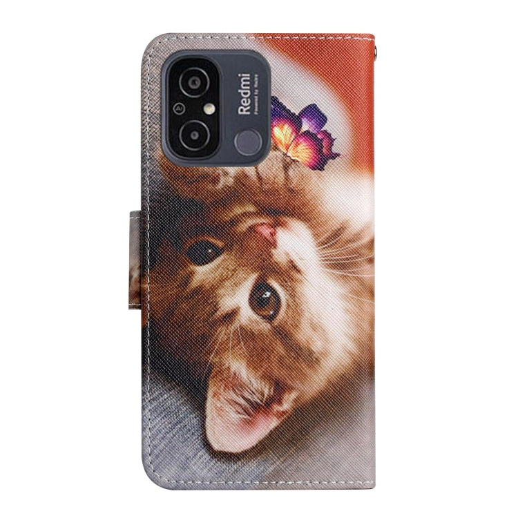 For Xiaomi Redmi 12C Colored Drawing Pattern Flip Leather Phone Case(Butterfly Cat) - Xiaomi Cases by buy2fix | Online Shopping UK | buy2fix