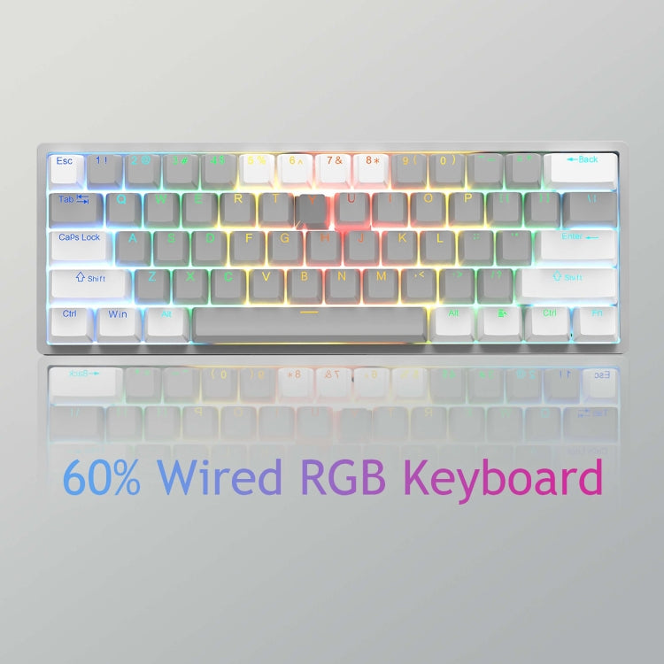 AULA F3261 Type-C Wired Hot Swappable 61 Keys RGB Mechanical Keyboard(Black Grey Tea Shaft) -  by AULA | Online Shopping UK | buy2fix