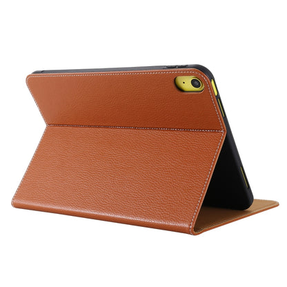 For iPad 10th Gen 10.9 2022 GEBEI Silk Texture Flip Tablet Leather Case(Brown) - iPad 10th Gen 10.9 Cases by GEBEI | Online Shopping UK | buy2fix