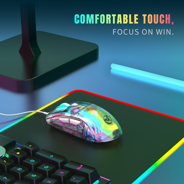 X400 7 Keys Transparent RGB Wired Gaming Mouse -  by buy2fix | Online Shopping UK | buy2fix