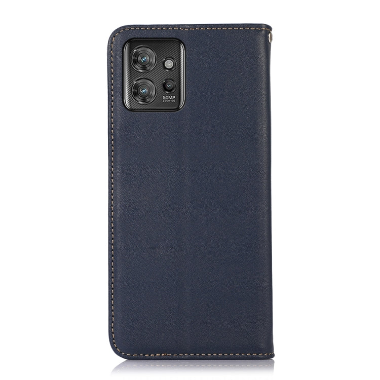 For Motorola ThinkPhone 5G KHAZNEH Nappa Top Layer Cowhide Leather Phone Case(Blue) - Motorola Cases by buy2fix | Online Shopping UK | buy2fix