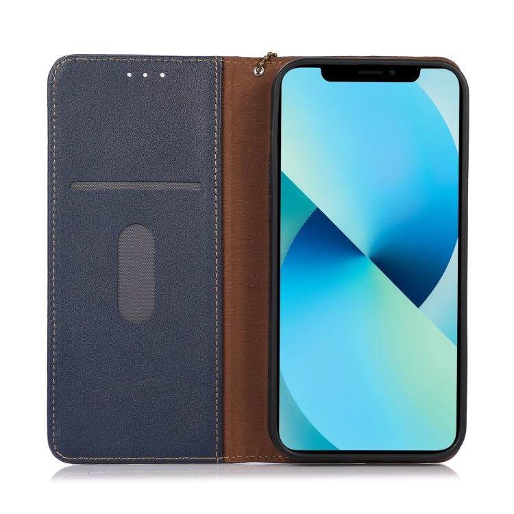 For Nokia C12 4G KHAZNEH Nappa Top Layer Cowhide Leather Phone Case(Blue) - Nokia Cases by buy2fix | Online Shopping UK | buy2fix