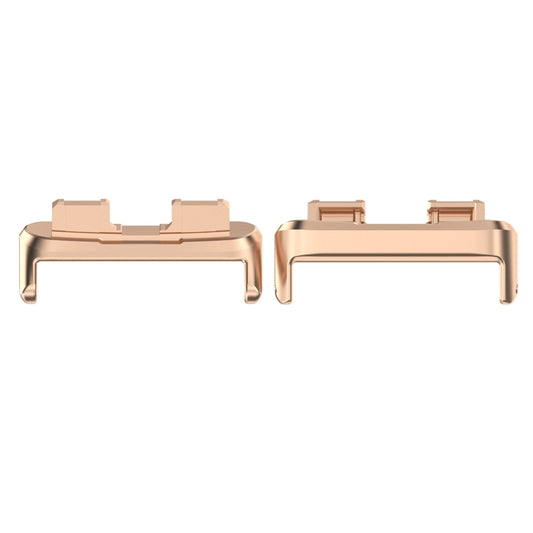 For Huawei Band 8 1 Pair Stainless steel Metal Watch Band Connector(Rose Gold) -  by buy2fix | Online Shopping UK | buy2fix