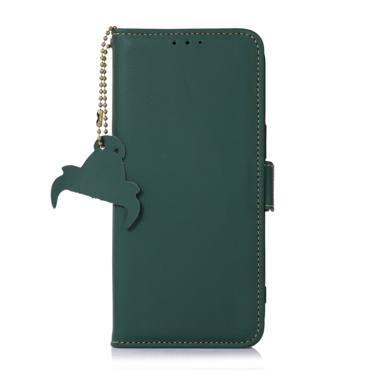 For Google Pixel 8 Genuine Leather Magnetic RFID Leather Phone Case(Green) - Google Cases by buy2fix | Online Shopping UK | buy2fix