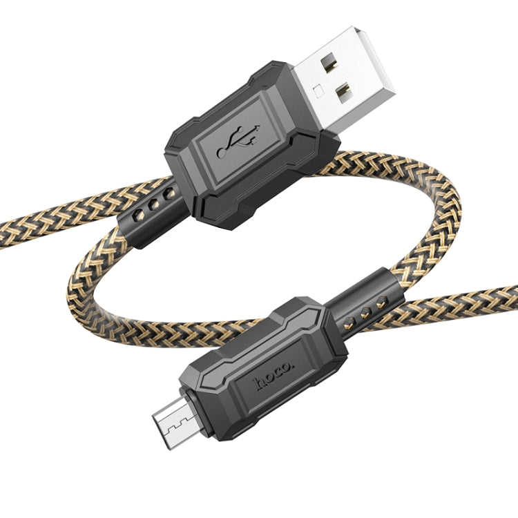 hoco X94 Leader 2.4A USB to Micro USB Charging Data Dable, Length:1m(Gold) -  by hoco | Online Shopping UK | buy2fix