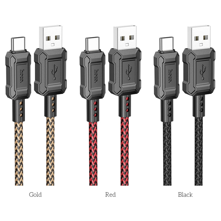 hoco X94 Leader 3A USB to USB-C / Type-C Charging Data Dable, Length:1m(Gold) -  by hoco | Online Shopping UK | buy2fix