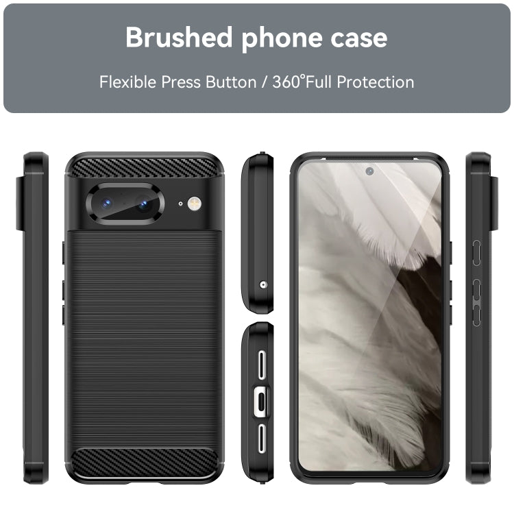 For Google Pixel 8 Carbon Fiber Brushed Texture TPU Case(Black) - Google Cases by buy2fix | Online Shopping UK | buy2fix