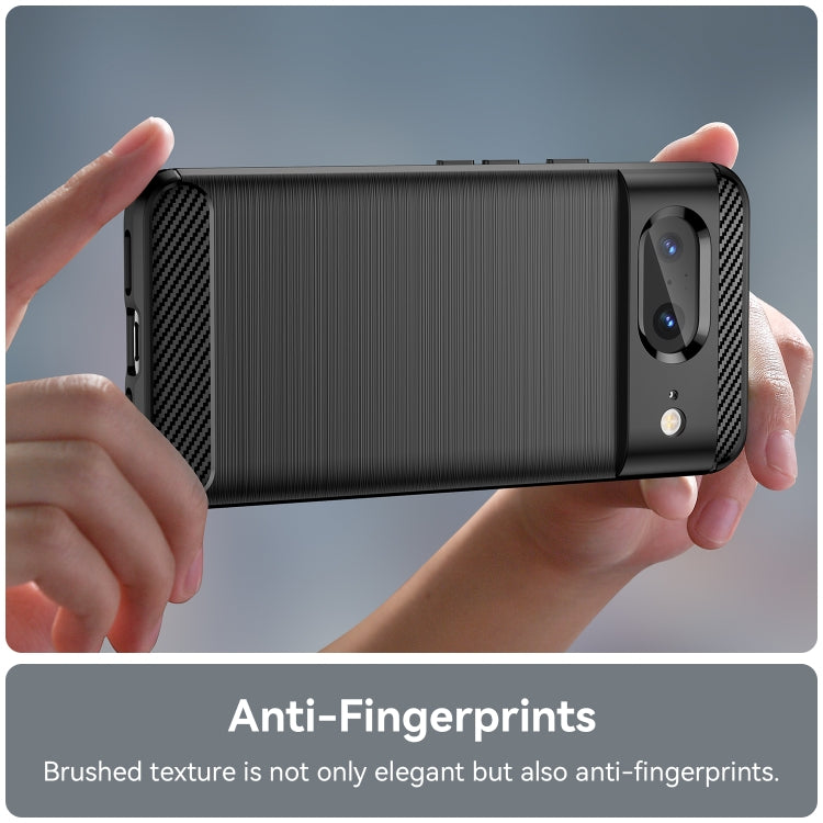 For Google Pixel 8 Carbon Fiber Brushed Texture TPU Case(Black) - Google Cases by buy2fix | Online Shopping UK | buy2fix