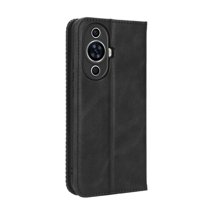 For Huawei nova 11 Pro Magnetic Buckle Retro Texture Leather Phone Case(Black) - Huawei Cases by buy2fix | Online Shopping UK | buy2fix