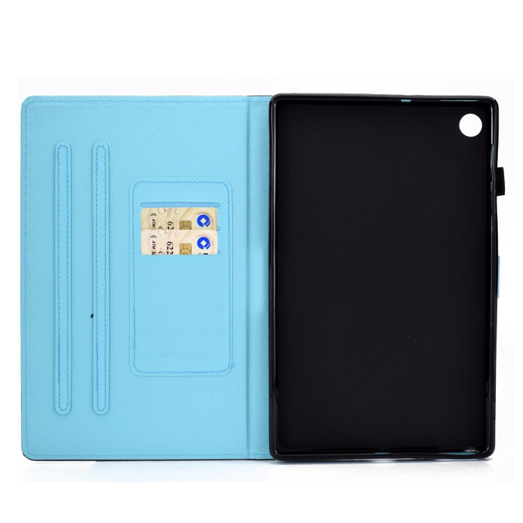For Lenovo Tab M10 Plus TB-X606 Colored Drawing Stitching Horizontal Flip Leather Case, with Holder & Card Slots & Sleep / Wake-up Function(Library) - Mobile Accessories by buy2fix | Online Shopping UK | buy2fix