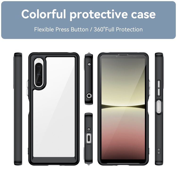 For Sony Xperia 10 V Colorful Series Acrylic + TPU Phone Case(Black) - Sony Cases by buy2fix | Online Shopping UK | buy2fix