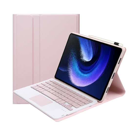 For Xiaomi Pad 6 / Pad 6 Pro A0N7-A Lambskin Texture Ultra-thin Bluetooth Keyboard Leather Case with Touchpad(Pink) - Others Keyboard by buy2fix | Online Shopping UK | buy2fix