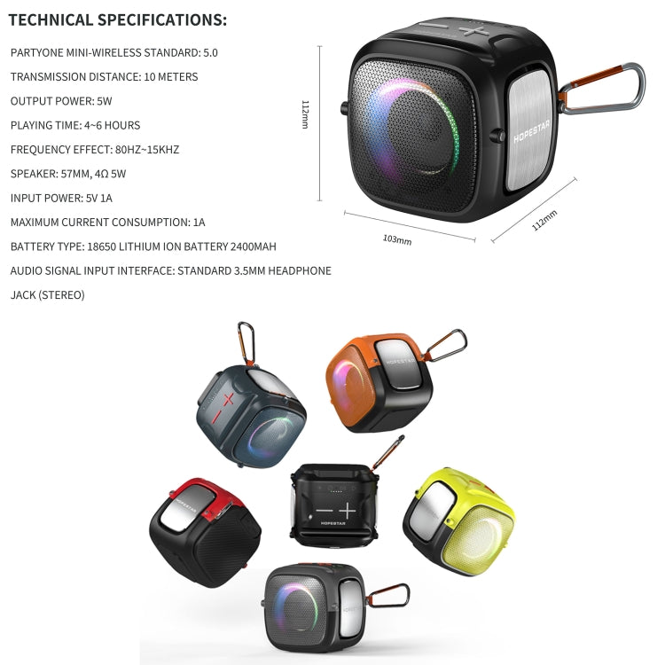 HOPESTAR Partyone mini Outdoor Wireless Bluetooth Speaker(Red) - Mini Speaker by HOPESTAR | Online Shopping UK | buy2fix