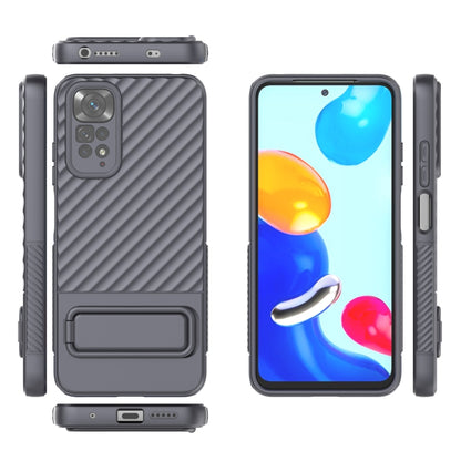 For Xiaomi Redmi Note 11 Wavy Texture TPU Phone Case with Lens Film(Grey) - Xiaomi Cases by buy2fix | Online Shopping UK | buy2fix