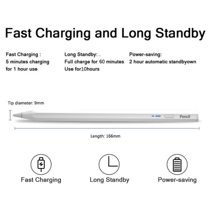 BP18-BL Type-C Universal Hexagonal Bluetooth Stylus Pen(White) - Stylus Pen by buy2fix | Online Shopping UK | buy2fix