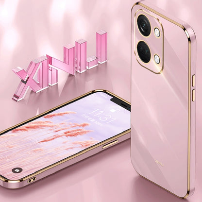 For OnePlus Ace 2V XINLI Straight Edge 6D Electroplate TPU Phone Case(Pink) - OnePlus Cases by XINLI | Online Shopping UK | buy2fix