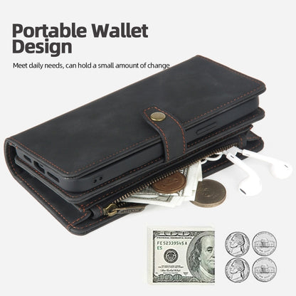 For Google Pixel 6 Zipper Wallet Detachable MagSafe Leather Phone Case(Black) - Google Cases by buy2fix | Online Shopping UK | buy2fix