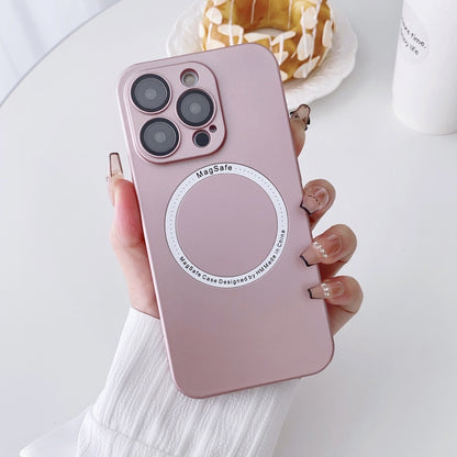 For iPhone 14 Magsafe Magnetic PC Shockproof Phone Case With Camera Lens(Rose Gold) - iPhone 14 Cases by buy2fix | Online Shopping UK | buy2fix