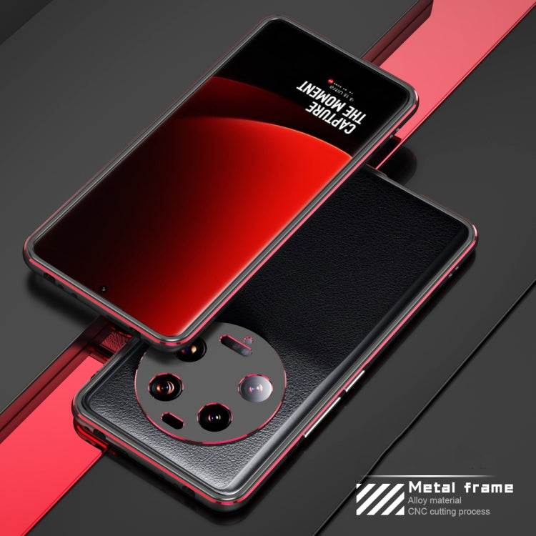 For Xiaomi 13 Ultra LK Aurora Metal Phone Frame with Lens Cover(Black Red) - 13 Ultra Cases by buy2fix | Online Shopping UK | buy2fix