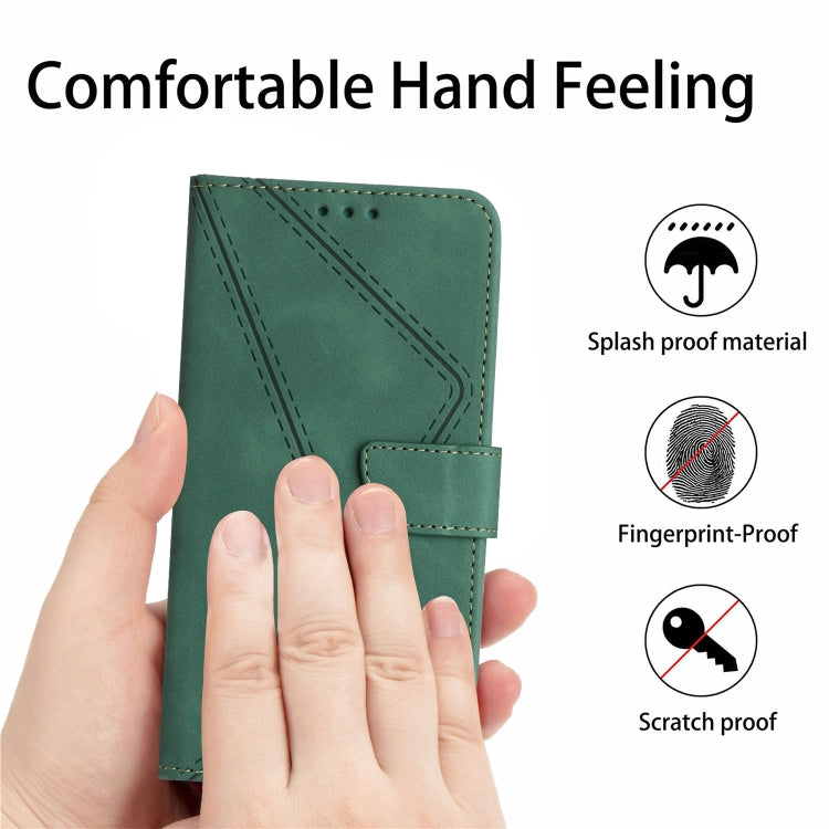 For Xiaomi 13 Lite Stitching Embossed Leather Phone Case(Green) - 13 Lite Cases by buy2fix | Online Shopping UK | buy2fix