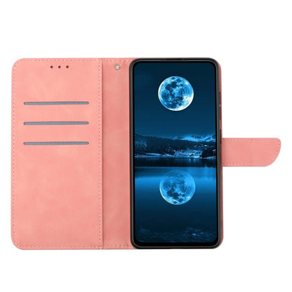 For Xiaomi POCO F5 5G Stitching Embossed Leather Phone Case(Pink) - Xiaomi Cases by buy2fix | Online Shopping UK | buy2fix