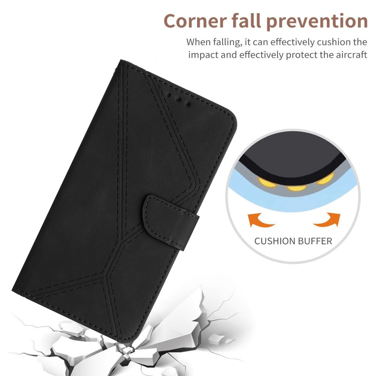 For Xiaomi POCO F5 5G Stitching Embossed Leather Phone Case(Black) - Xiaomi Cases by buy2fix | Online Shopping UK | buy2fix