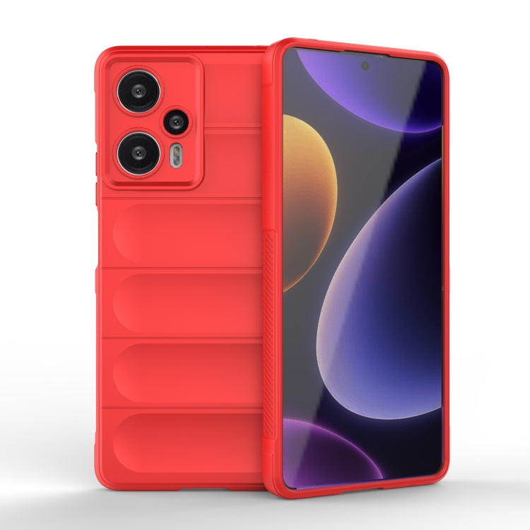 For Xiaomi Redmi Note 12 Turbo Magic Shield TPU + Flannel Phone Case(Red) - Xiaomi Cases by buy2fix | Online Shopping UK | buy2fix