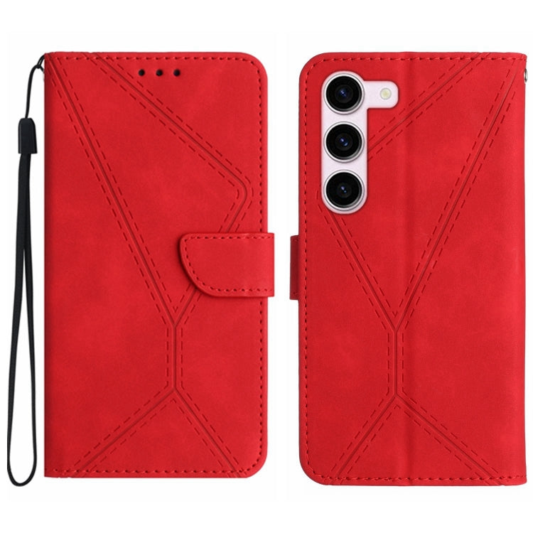 For Samsung Galaxy S23+ 5G Stitching Embossed Leather Phone Case(Red) - Galaxy S23+ 5G Cases by buy2fix | Online Shopping UK | buy2fix