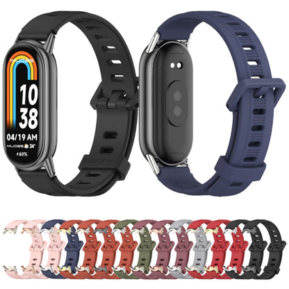 For Xiaomi Mi Band 8 / 9 / 9 NFC Mijobs Flat Hole Breathable Silicone Watch Band(Orange+Black) - Watch Bands by MIJOBS | Online Shopping UK | buy2fix