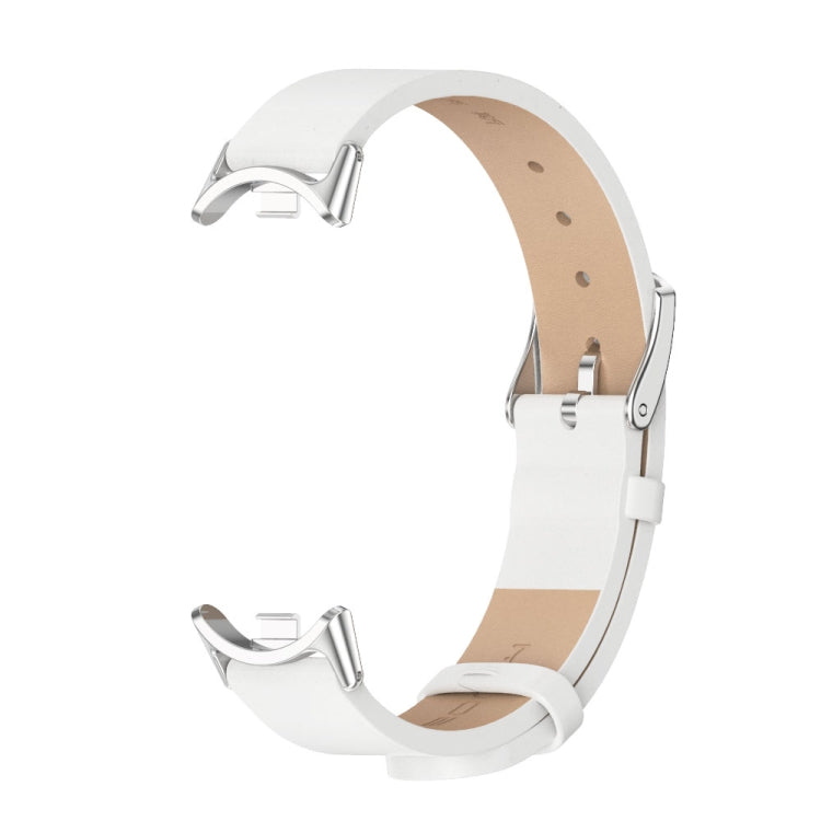 For Xiaomi Mi Band 8 / 9 / 9 NFC Mijobs Microfiber PU Leather Watch Band(White Silver) - Watch Bands by MIJOBS | Online Shopping UK | buy2fix