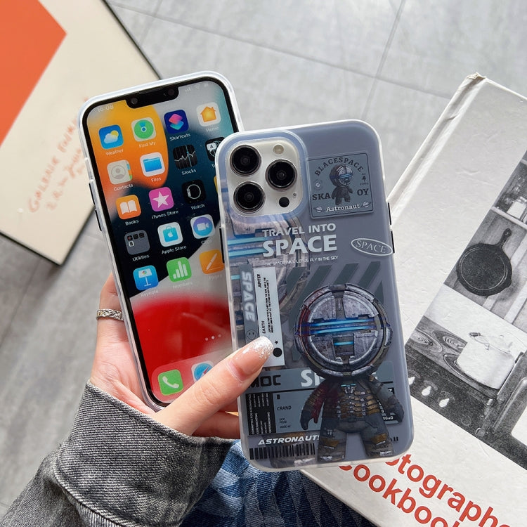 For iPhone 12 Pro Dual-side IMD Astronaut Frosted Phone Case(Black Gold) - iPhone 12 / 12 Pro Cases by buy2fix | Online Shopping UK | buy2fix