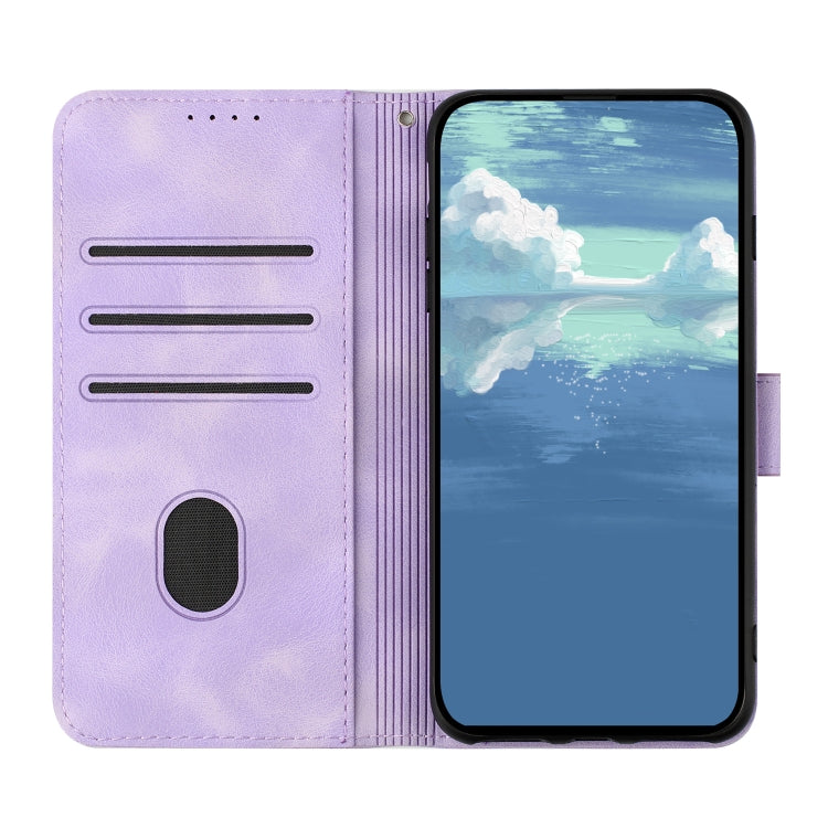 For Honor 70 Line Pattern Skin Feel Leather Phone Case(Light Purple) - Honor Cases by buy2fix | Online Shopping UK | buy2fix